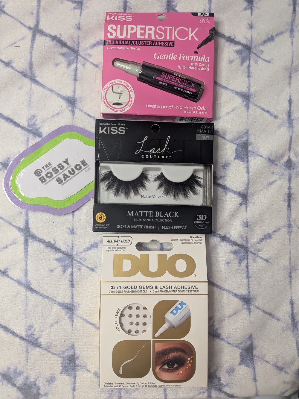 🌸 KISS Falscara Lashes + Superstick Adhesive + DUO Adhesive & Eye Gems Bundle